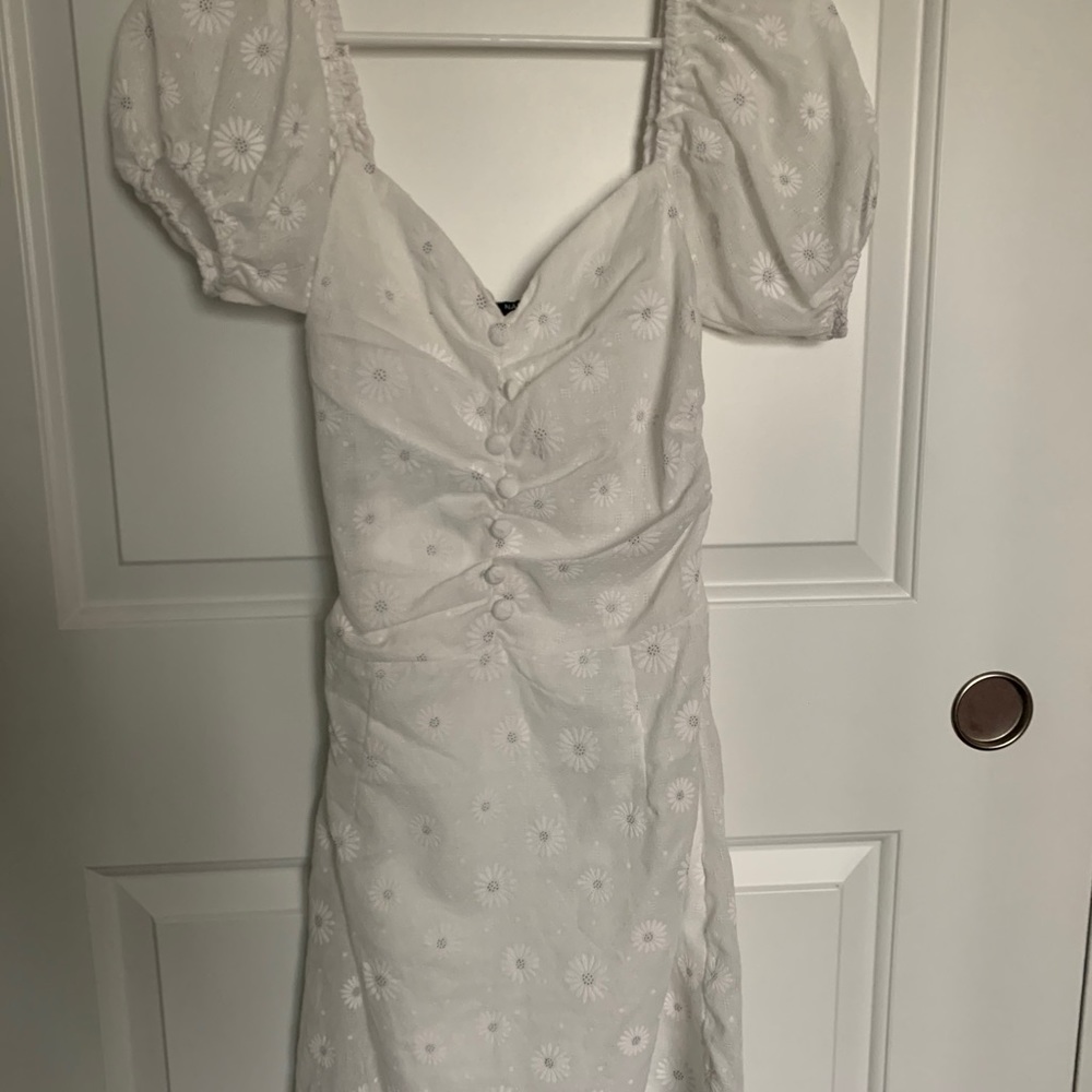 White linen dress